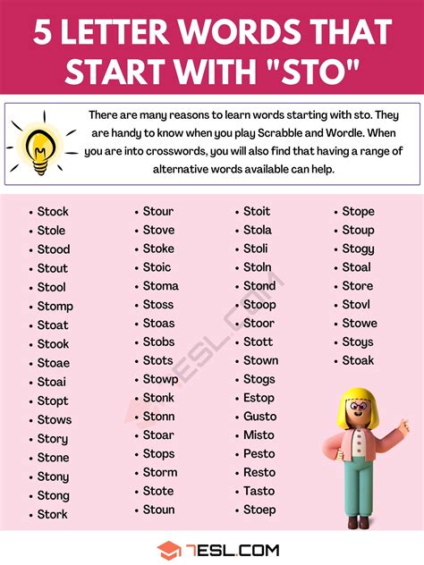 five letter words beginning sto|5 Letter Words Starting with STO